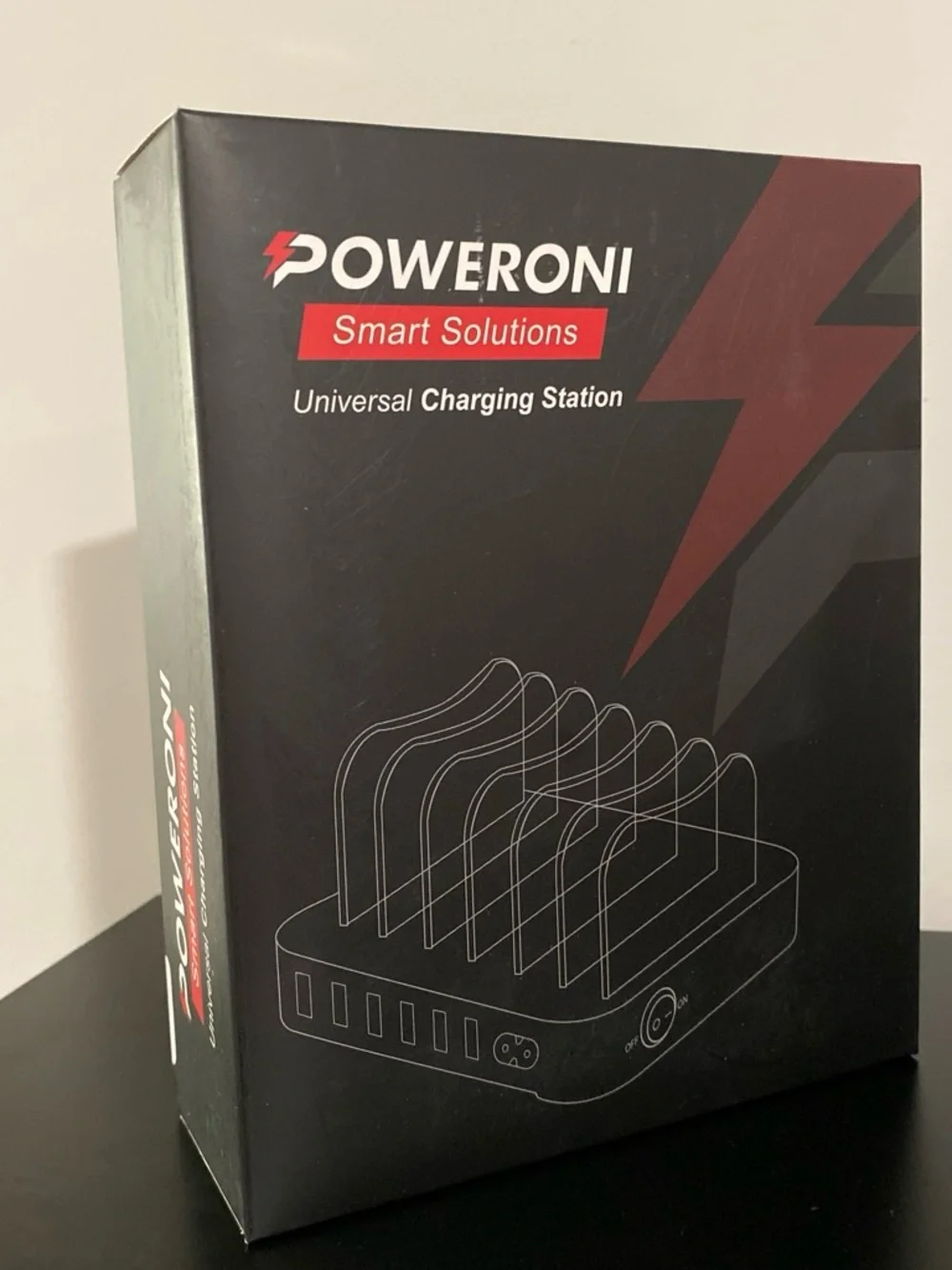 Black Universal Charging Station - 6-Port Multi-Device Charger